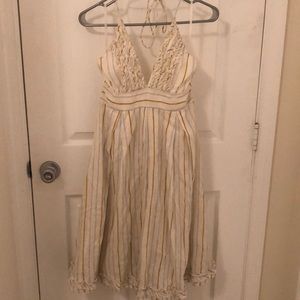 J Crew striped and ruffled halter dress